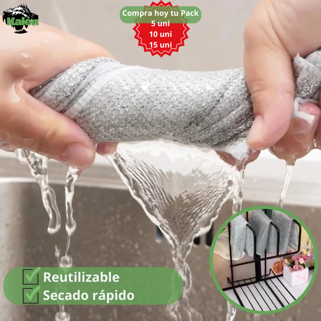 Paños Metálicos Multiuso de Limpieza 5Pc